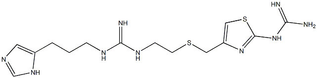 1-[2-[2-(Aminoiminomethylamino)-4-thiazolylmethylthio]ethyl]-3-[3-(1H-imidazol-5-yl)propyl]guanidine Structure