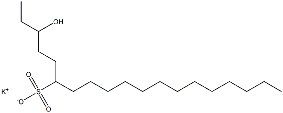 3-ヒドロキシノナデカン-6-スルホン酸カリウム 化学構造式