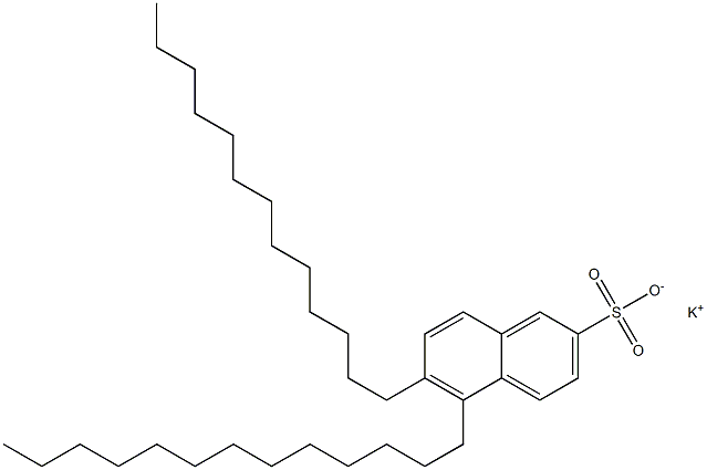 5,6-ジトリデシル-2-ナフタレンスルホン酸カリウム 化学構造式