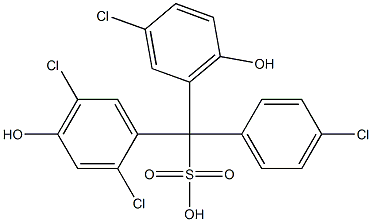 (4-Chlorophenyl)(3-chloro-6-hydroxyphenyl)(2,5-dichloro-4-hydroxyphenyl)methanesulfonic acid 结构式