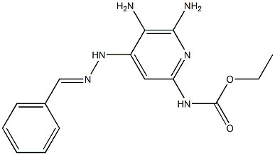 N-[5,6-Diamino-4-(2-benzylidenehydrazino)pyridin-2-yl]carbamic acid ethyl ester Structure