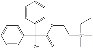 2-(Hydroxydiphenylacetyloxy)-N-ethyl-N,N-dimethylethanaminium Struktur