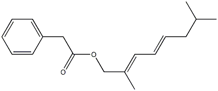 Phenylacetic acid 2,7-dimethyl-2,4-octadienyl ester 结构式