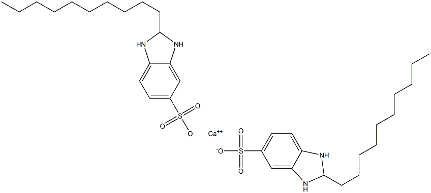 Bis(2-decyl-2,3-dihydro-1H-benzimidazole-5-sulfonic acid)calcium salt Structure