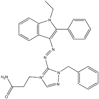 4-(3-Amino-3-oxopropyl)-5-[(1-ethyl-2-phenyl-1H-indol-3-yl)azo]-1-(phenylmethyl)-1H-1,2,4-triazol-4-ium Structure