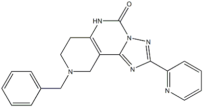 8-Benzyl-6,7,8,9-tetrahydro-2-(2-pyridinyl)-1,3,3a,5,8-pentaaza-3aH-benz[e]inden-4(5H)-one Struktur