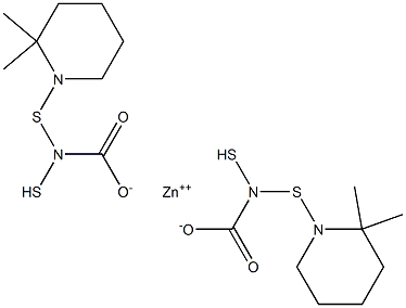 ビス(2,2-ジメチルピペリジン-1-ジチオカルバミド酸)亜鉛 化学構造式