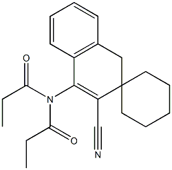 4-(Dipropionylamino)spiro[naphthalene-2(1H),1'-cyclohexane]-3-carbonitrile Struktur