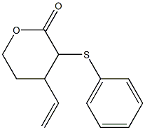 3-(フェニルチオ)-4-エテニルテトラヒドロ-2H-ピラン-2-オン 化学構造式