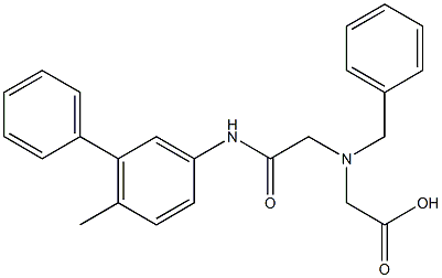 N-Benzyl-N-(6-methyl-1,1'-biphenyl-3-ylaminocarbonylmethyl)glycine Struktur