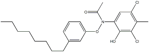 2-(3-Octylphenoxyacetylamino)-4,6-dichloro-5-methylphenol Structure