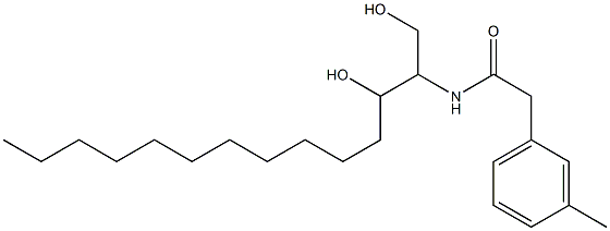 N-[2-ヒドロキシ-1-(ヒドロキシメチル)トリデシル]-3-メチルベンゼンアセトアミド 化学構造式
