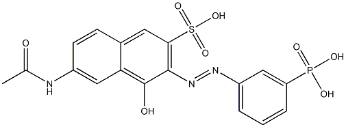 6-(Acetylamino)-4-hydroxy-3-[(3-phosphonophenyl)azo]-2-naphthalenesulfonic acid,,结构式