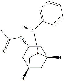 Acetic acid (1R,3S,5S)-6-[(R)-1-phenylethyl]-6-azabicyclo[3.2.1]octan-3-yl ester,,结构式