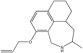 5-アリルオキシ-2-メチル-1,2,3,4,8,9,10,10a-オクタヒドロナフト[1,8-cd]アゼピン 化学構造式