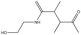 3,4-Dimethyl-2-[(2-hydroxyethyl)amino]-1-hexen-5-one,,结构式