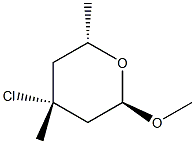 (2R,4R,6S)-4-Chloro-2-methoxy-4,6-dimethyl-3,4,5,6-tetrahydro-2H-pyran 结构式
