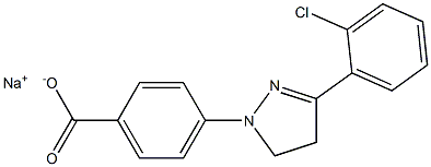 p-[3-(o-Chlorophenyl)-2-pyrazolin-1-yl]benzoic acid sodium salt Struktur