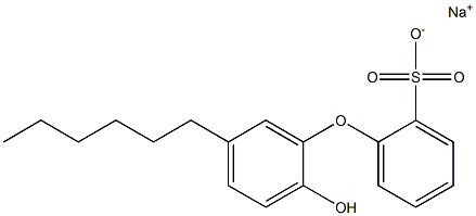 2'-Hydroxy-5'-hexyl[oxybisbenzene]-2-sulfonic acid sodium salt,,结构式