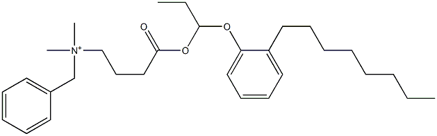 N,N-Dimethyl-N-benzyl-N-[3-[[1-(2-octylphenyloxy)propyl]oxycarbonyl]propyl]aminium Structure