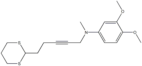 5-(1,3-Dithian-2-yl)-N-methyl-N-(3,4-dimethoxyphenyl)-2-pentyn-1-amine Struktur