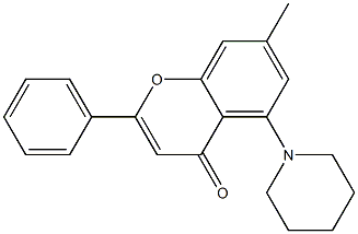 7-Methyl-2-phenyl-5-piperidino-4H-1-benzopyran-4-one 结构式