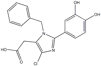 1-Benzyl-4-chloro-2-(3,4-dihydroxyphenyl)-1H-imidazole-5-acetic acid,,结构式