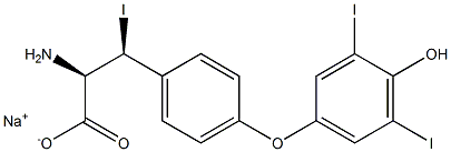 (2R,3S)-2-Amino-3-[4-(4-hydroxy-3,5-diiodophenoxy)phenyl]-3-iodopropanoic acid sodium salt Struktur