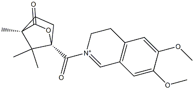 3,4-Dihydro-6,7-dimethoxy-2-[[(1R,4S)-1,7,7-trimethyl-2-oxo-3-oxabicyclo[2.2.1]heptan-4-yl]carbonyl]isoquinolin-2-ium Structure