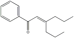 1-フェニル-3-プロピル-2-ヘキセン-1-オン 化学構造式