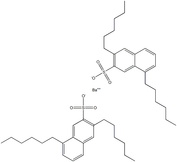 ビス(3,8-ジヘキシル-2-ナフタレンスルホン酸)バリウム 化学構造式