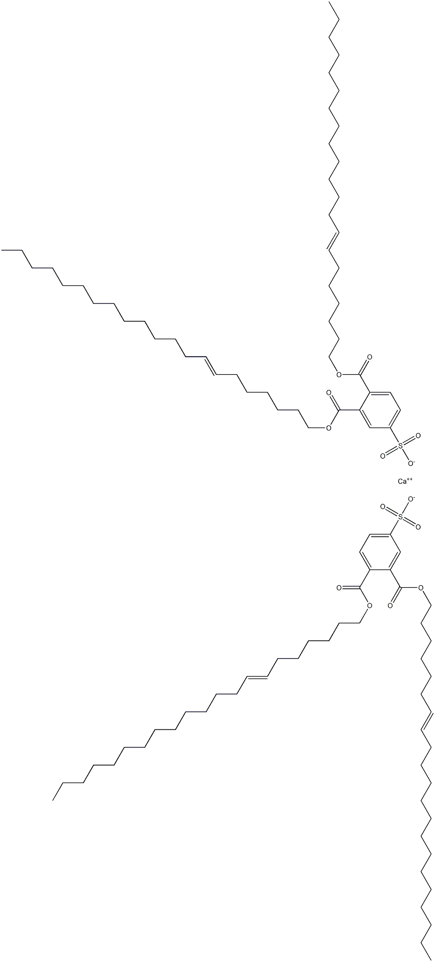 ビス[3,4-ジ(7-ヘニコセニルオキシカルボニル)ベンゼンスルホン酸]カルシウム 化学構造式