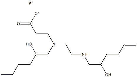N-(2-ヒドロキシヘキシル)-N-[2-(2-ヒドロキシ-5-ヘキセニルアミノ)エチル]-β-アラニンカリウム 化学構造式