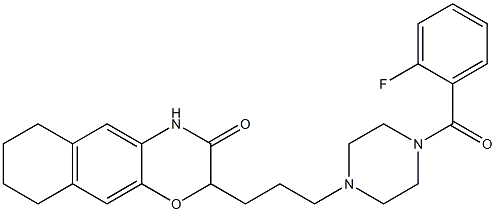 2-[3-[4-(2-Fluorobenzoyl)piperazin-1-yl]propyl]-6,7,8,9-tetrahydro-2H-naphth[2,3-b][1,4]oxazin-3(4H)-one,,结构式