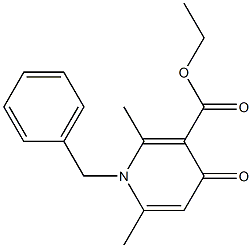 1-Benzyl-1,4-dihydro-2,6-dimethyl-4-oxopyridine-3-carboxylic acid ethyl ester Struktur