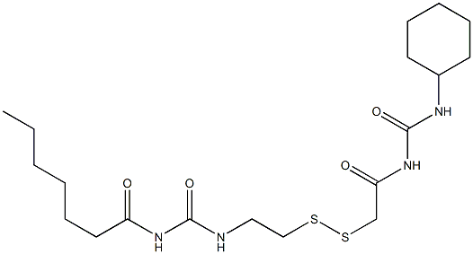 1-Heptanoyl-3-[2-[[(3-cyclohexylureido)carbonylmethyl]dithio]ethyl]urea,,结构式