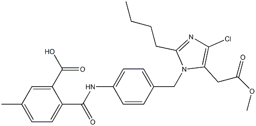 2-Butyl-4-chloro-1-[4-[2-(hydroxycarbonyl)-4-methylbenzoylamino]benzyl]-1H-imidazole-5-acetic acid methyl ester