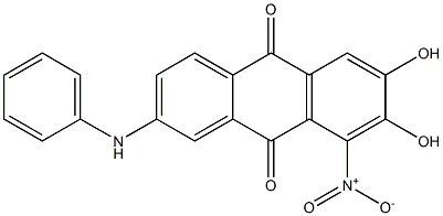 2-Anilino-6,7-dihydroxy-8-nitroanthraquinone Structure