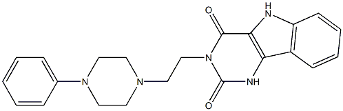 3-[2-[4-Phenyl-1-piperazinyl]ethyl]-1H-pyrimido[5,4-b]indole-2,4(3H,5H)-dione 结构式