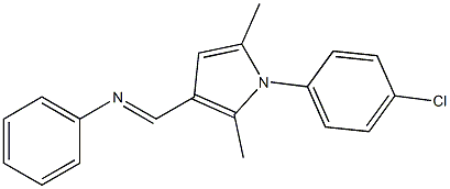3-[(フェニルイミノ)メチル]-1-(4-クロロフェニル)-2,5-ジメチル-1H-ピロール 化学構造式