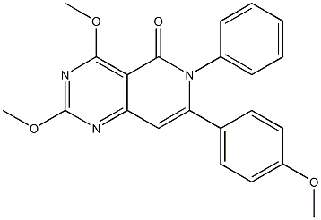 2,4-Dimethoxy-6-phenyl-7-(4-methoxyphenyl)pyrido[4,3-d]pyrimidin-5(6H)-one,,结构式