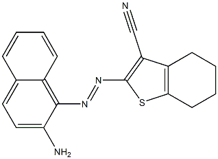 4,5,6,7-テトラヒドロ-2-(2-アミノ-1-ナフタレニルアゾ)ベンゾ[b]チオフェン-3-カルボニトリル 化学構造式