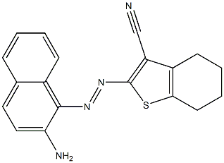 4,5,6,7-Tetrahydro-2-(2-amino-1-naphthalenylazo)benzo[b]thiophene-3-carbonitrile 结构式