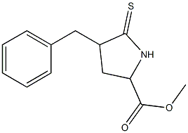 4-Benzyl-5-thioxopyrrolidine-2-carboxylic acid methyl ester,,结构式