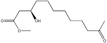 (3R)-3-ヒドロキシ-11-オキソラウリン酸メチル 化学構造式