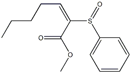 (2E)-2-Phenylsulfinyl-2-heptenoic acid methyl ester Structure