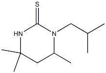 3,4,5,6-テトラヒドロ-3-(2-メチルプロピル)-4,6,6-トリメチル-2(1H)-ピリミジンチオン 化学構造式