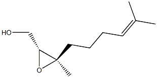 (2R,3R)-2,3-エポキシ-3,8-ジメチル-7-ノネン-1-オール 化学構造式