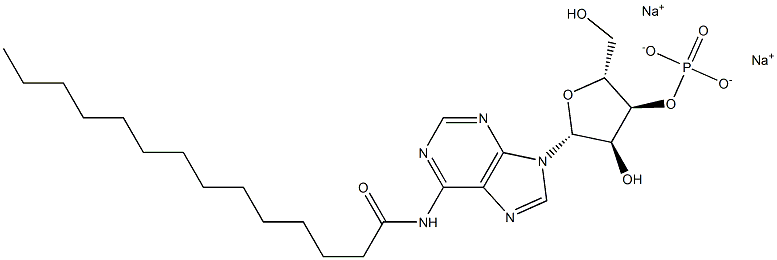 N-Myristoyladenosine-3'-phosphoric acid disodium salt Struktur