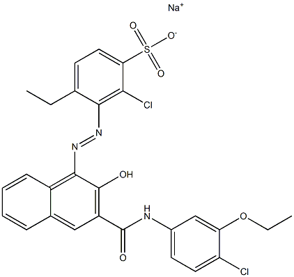 2-Chloro-4-ethyl-3-[[3-[[(4-chloro-3-ethoxyphenyl)amino]carbonyl]-2-hydroxy-1-naphtyl]azo]benzenesulfonic acid sodium salt,,结构式